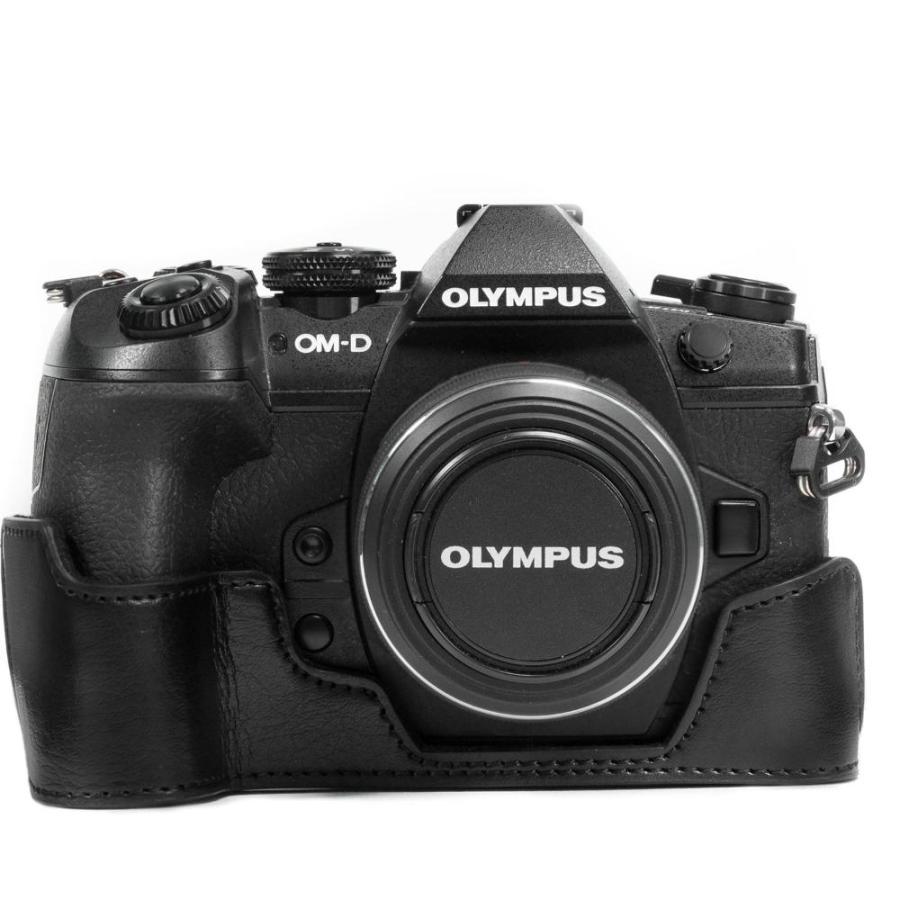 MegaGear Olympus OM-D E-M1 Mark II Ever Ready(エヴァーレディー) レザー カメラ ハーフ ケース＆ストラ｜tactshop｜04