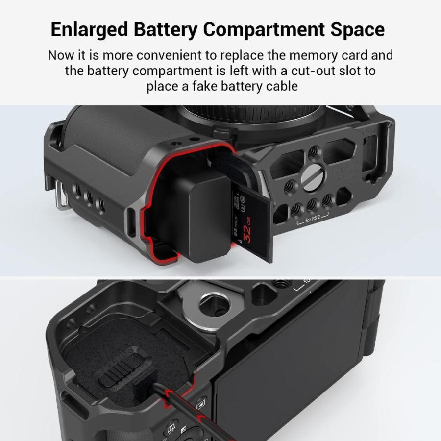 SMALLRIG ケージ クイックリリースプレート内蔵 アルカスイスとコールドシュー用 Sony ZV-E10 - 3531用｜tactshop｜04