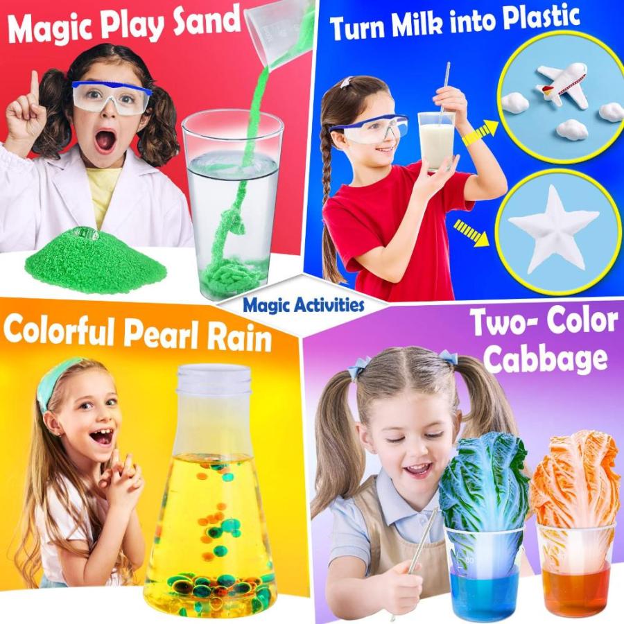 完成品配送 UNGLINGA 60+ Science Experiments Kits for Kids Age 4-6-8-12 Boys Girls Toys