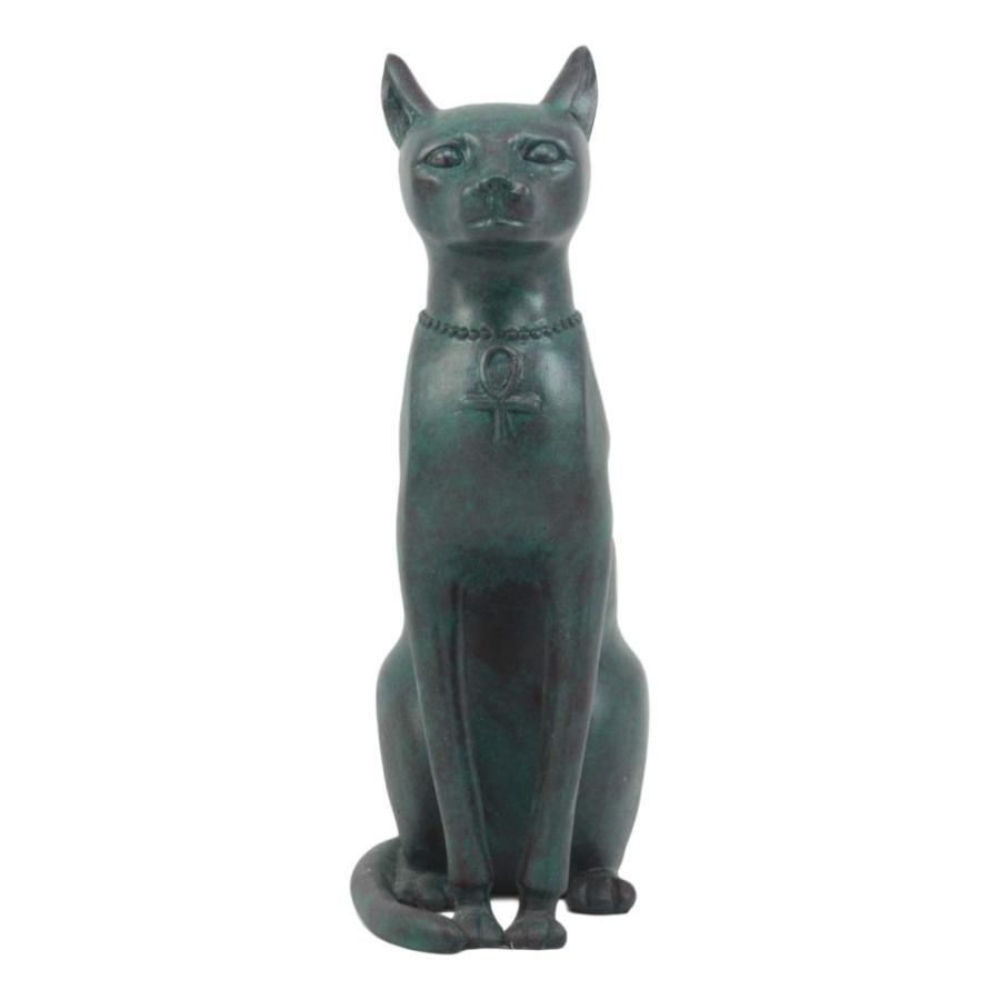 Ebros 古代エジプト座っている猫バステット像 熟成ブロンズパティナ樹脂仕上げ 高さ8.5インチ ファラオ 女性 猫 家 肥沃 バストフィギュア｜tactshop｜02