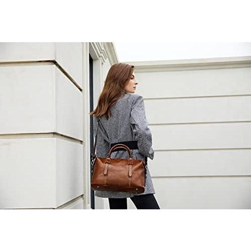 HESHE Genuine Leather Purses for Women Vintage Handbag Shoulder