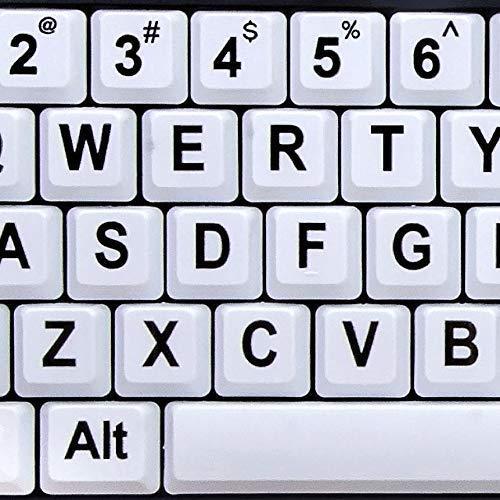 翌日配送可 Nuklz大型プリントコンピューターのキーボード有線USBホワイトキー - ハイコントラストの文字を持つ白いキー