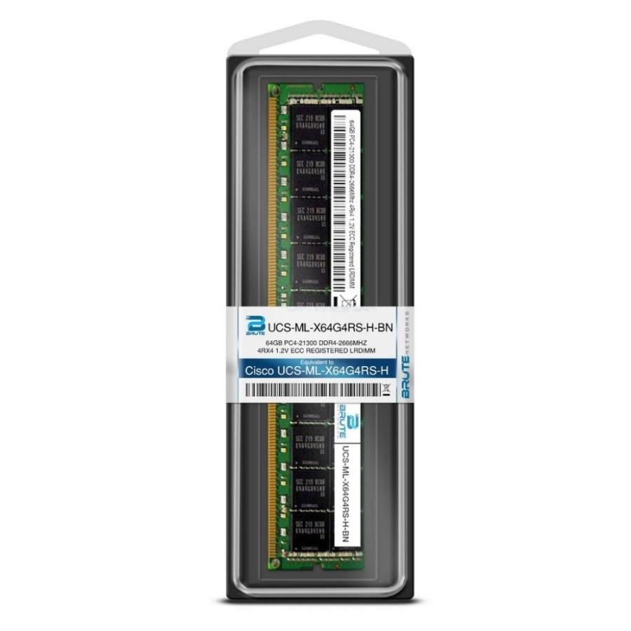 アウトレットなぜ安い Brute Networks UCS-ML-X64G4RS-H-BN - 64GB DDR4-2666Mhz 4Rx4 ECC LRDIMM (OEM