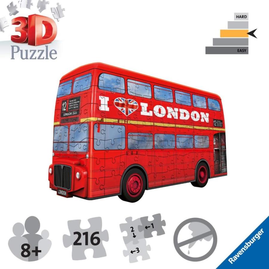 Ravensburger (ラベンスバーガー) 216ピース 3Dパズル ロンドンバス 立体パズル 12534 0｜tactshop｜04