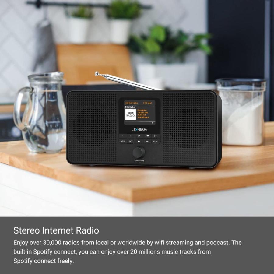 LEMEGA IR4S Stereo WiFi Internet Radio,FM Digital Radio, Spotify Connect, B｜tactshop｜03