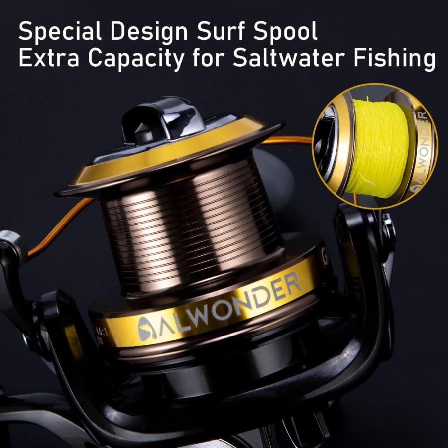 【日本限定モデル】 Alwonder Saltwater 10000 Spinning Reel for Surf Casting， 11+1 Stainless BB，