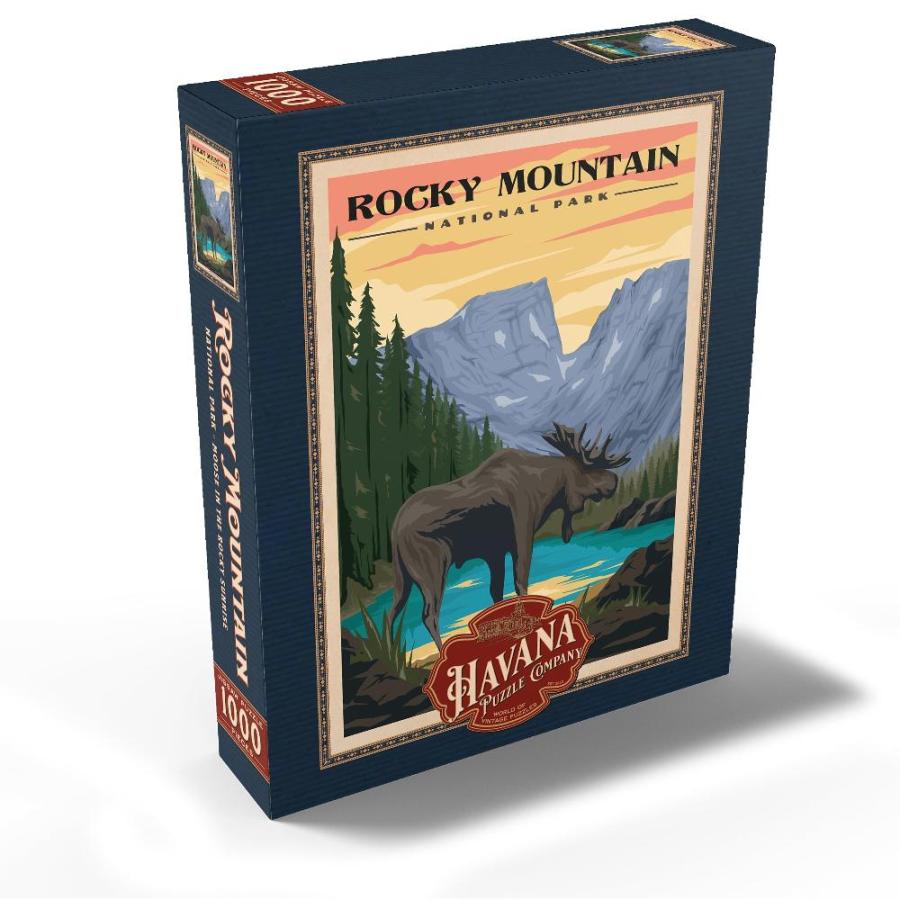 Rocky Mountain National Park - Moose in The Rocky Sunrise, Vintage Travel P｜tactshop｜02