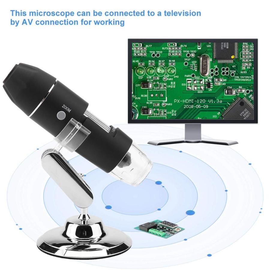 HD Digital Microscope, 50X-1600X Microscope with Stand Compatible and USB,