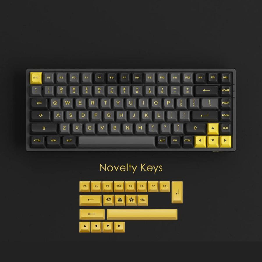 好きに Akko Black&Gold 75% Hot-swappable Mechanical Gaming Keyboard with PBT Keyca