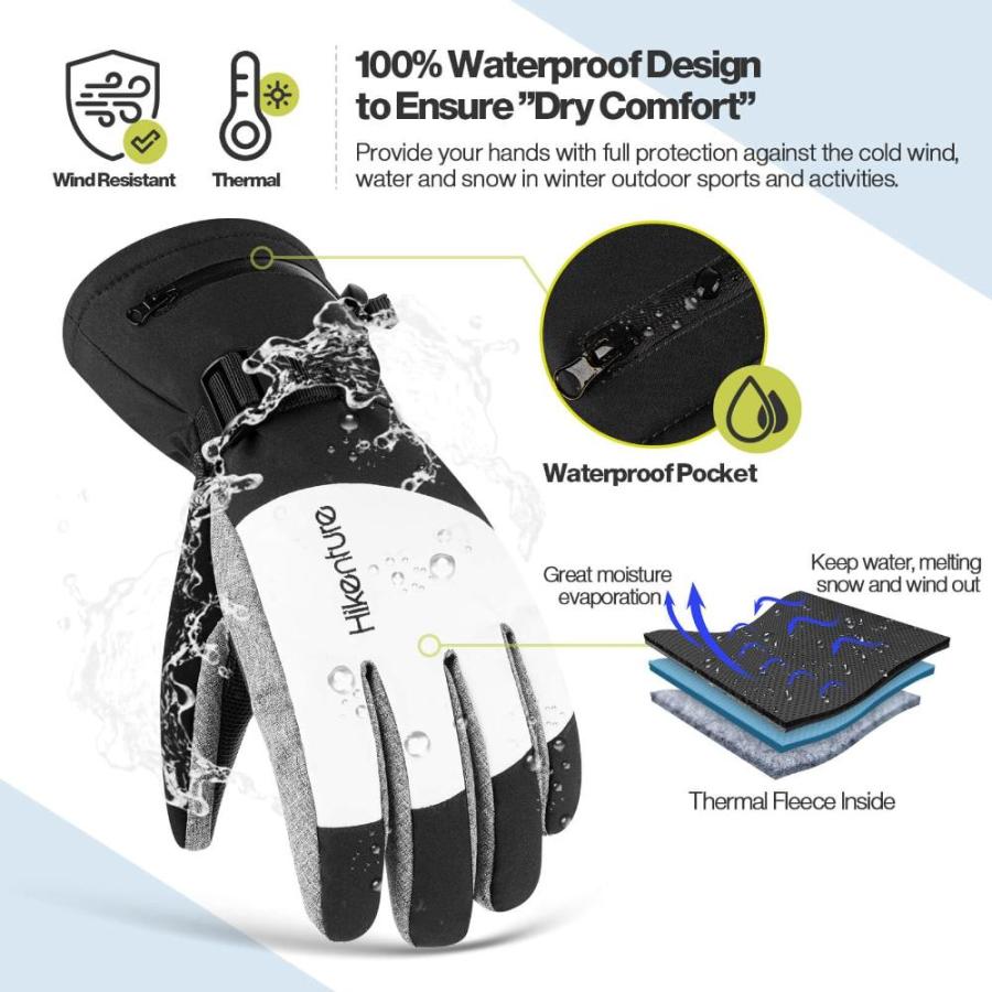 Hikenture Ski Gloves for Men Women-3M Thinsulate Snow Gloves Waterproof Ins｜tactshop｜02