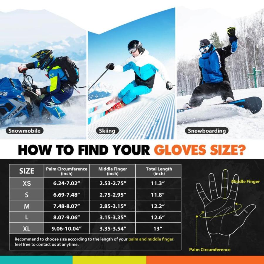 Hikenture Ski Gloves for Men Women-3M Thinsulate Snow Gloves Waterproof Ins｜tactshop｜03