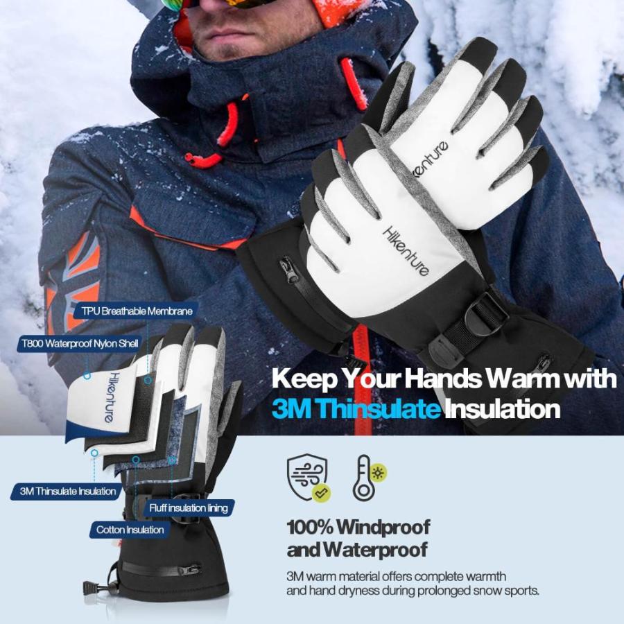 Hikenture Ski Gloves for Men Women-3M Thinsulate Snow Gloves Waterproof Ins｜tactshop｜04