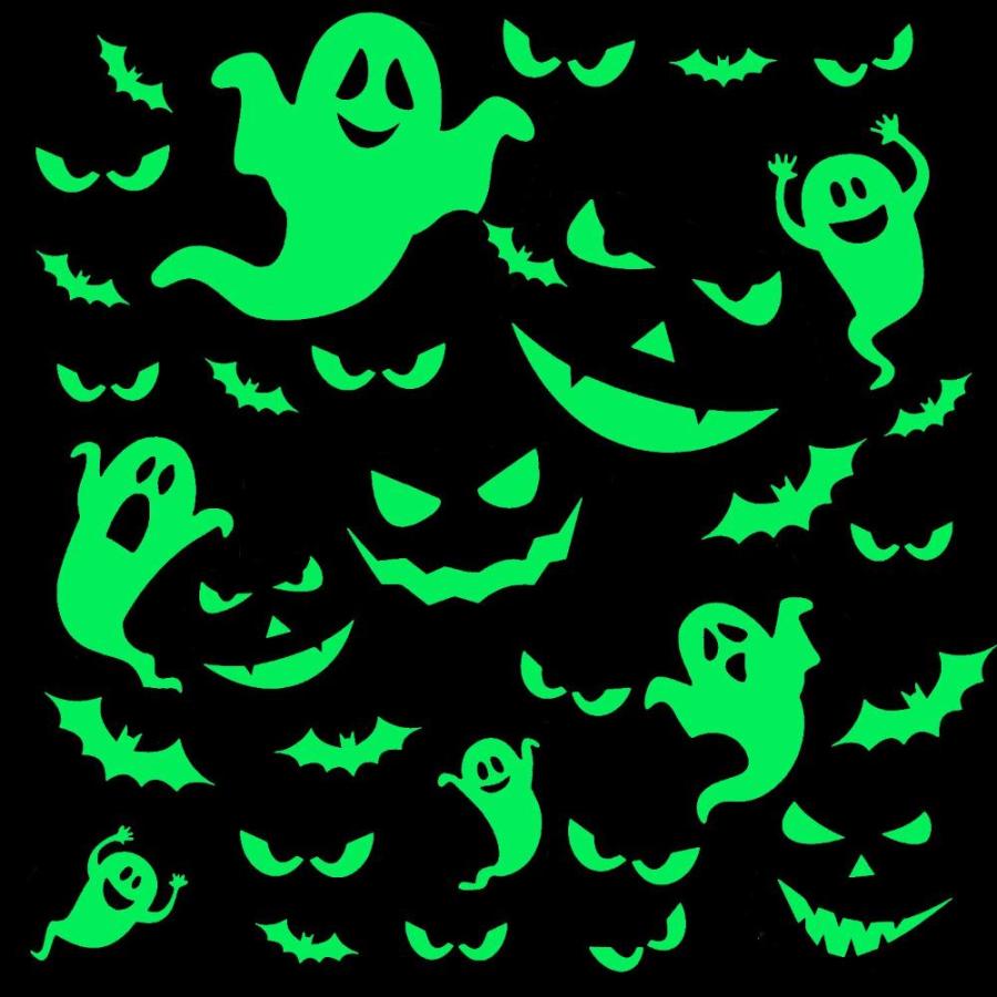 Outus 49 Pieces Halloween Glow in The Dark Window Decals Luminous Stickers｜tactshop｜02