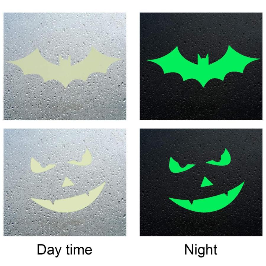Outus 49 Pieces Halloween Glow in The Dark Window Decals Luminous Stickers｜tactshop｜04