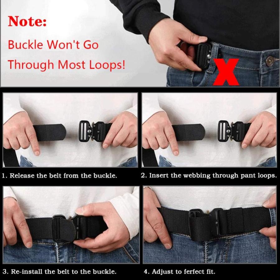 安い新作 MOZETO Tactical Belts for Men， 2 PCS 1.5 Inch Military Style Nylon Work Web