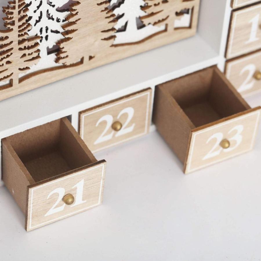 最新 BRUBAKER Reusable Wooden Advent Calendar to Fill - Flying Santa Claus with
