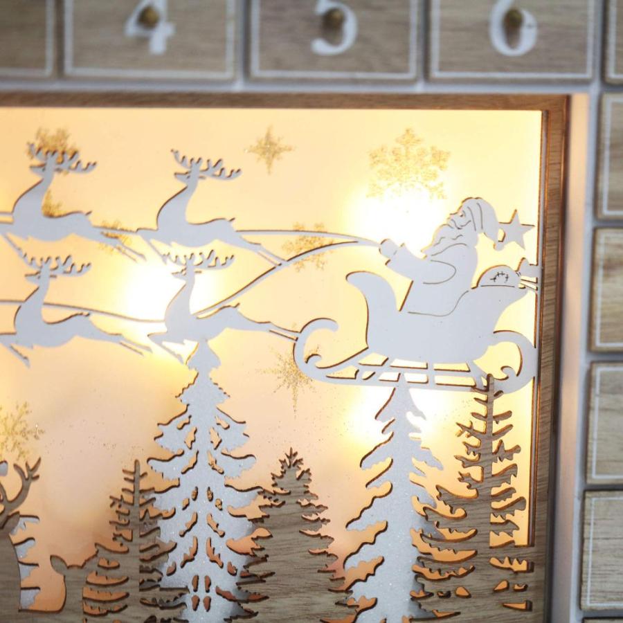 最新 BRUBAKER Reusable Wooden Advent Calendar to Fill - Flying Santa Claus with