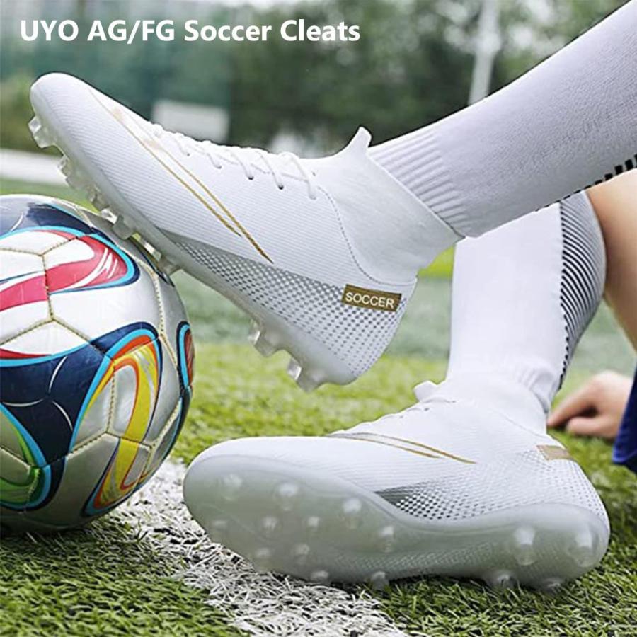 世界の Men´s Football Cleats with High-Top Non-Slip Spikes Ankle Supports Indoor O