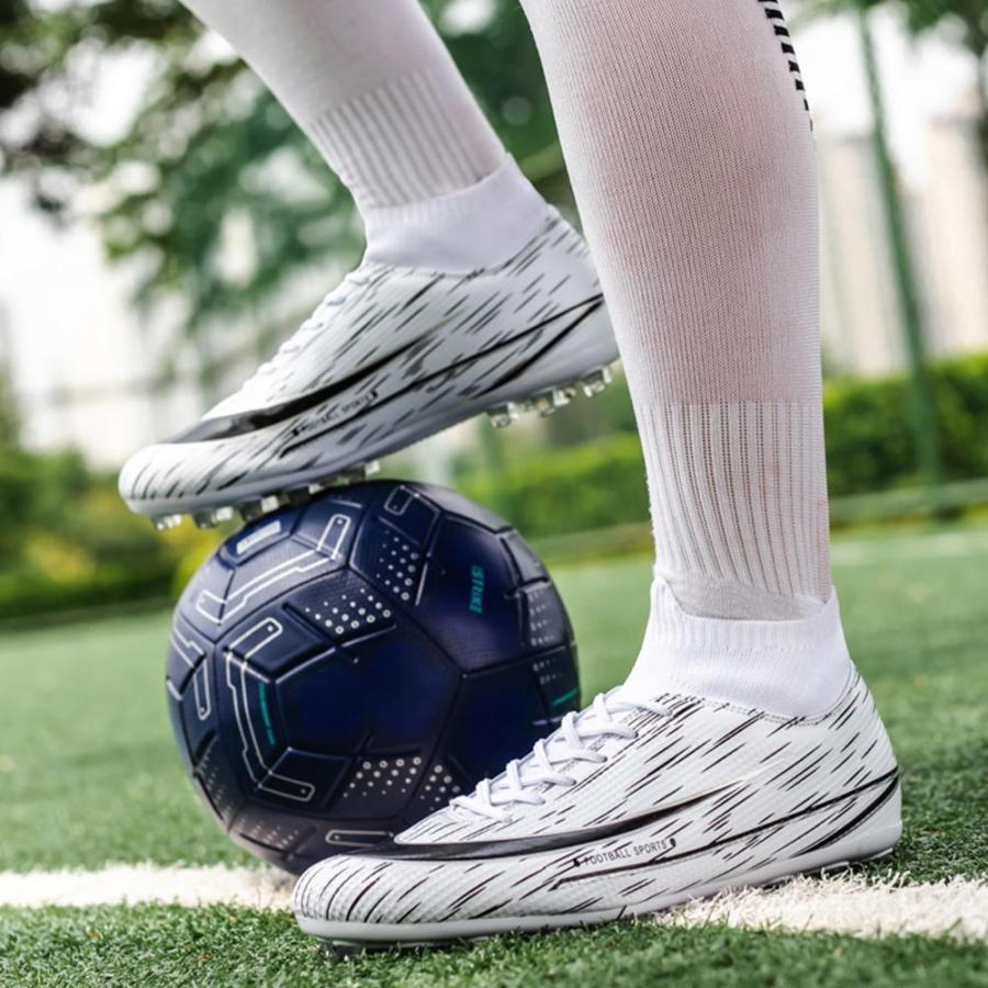 割引お買い得 Men´s Soccer Shoes Football Cleats High-Tops Lace-Up Spikes Outdoor AG/FG B