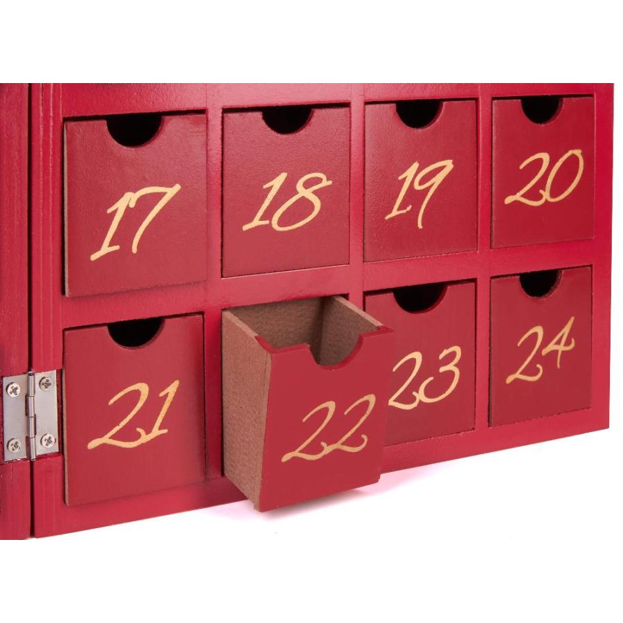 激安オンラインセール BRUBAKER Reusable Wooden Advent Calendar to Fill - Red Christmas House with