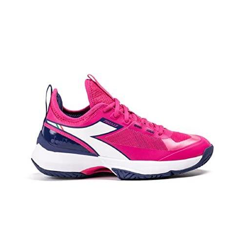 Diadora Women's Finale All Ground Tennis Shoe (Pink Yarrow/White/Blueprint,｜tactshop｜02