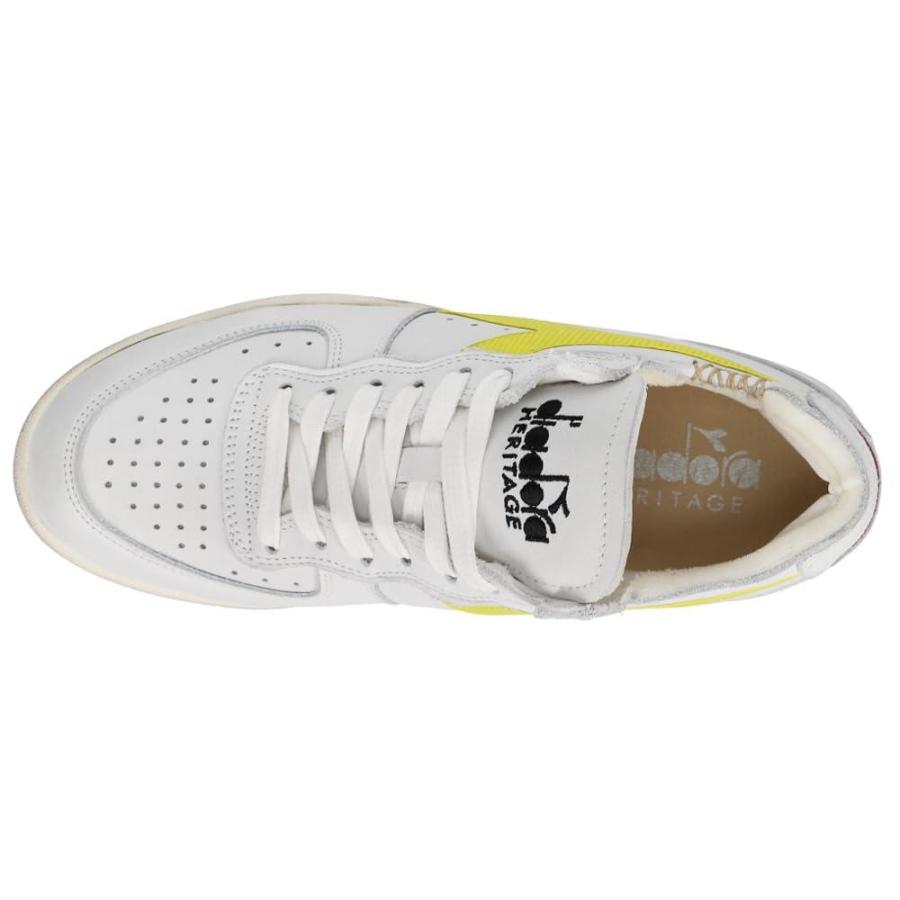 Diadora Mens Mi Basket Row Cut Lace Up Sneakers Shoes Casual - White - Size｜tactshop｜04