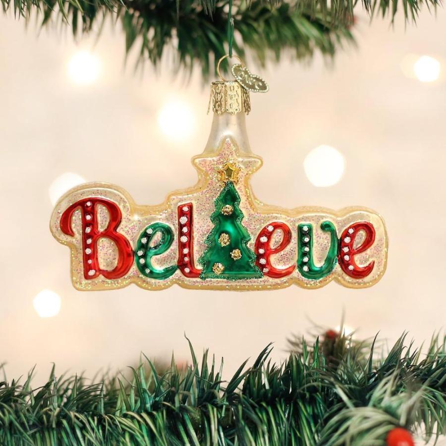 うのにもお得な Old World Christmas Ornaments:Believe Glass Blown Ornaments for Christmas T