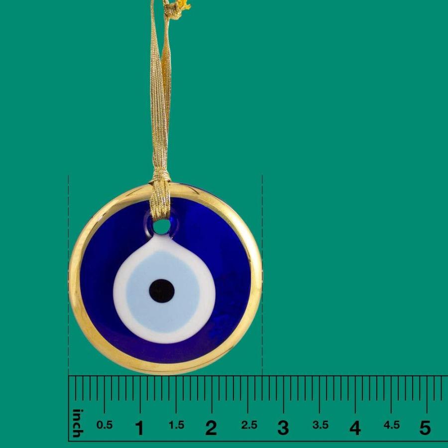 国内発送 Gold Gilt Handmade Evil Eye Glass Charm Decorative Turkish - Greek - Jewish