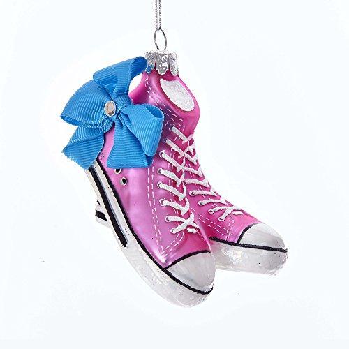 2022新発 Kurt S. Adler Kurt Adler 4 JoJo Siwa Pink Glass Sneakers with Bow Ornament