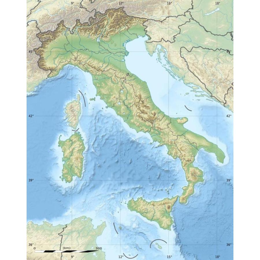 Gifts Delight Laminated 14x18 Poster Italy Relief Location map