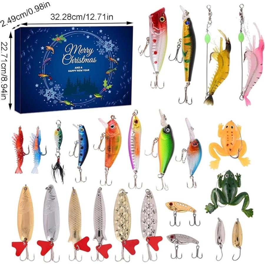 正規取扱店販売店 Christmas Advent Calendar 2024， Fishing Lures Set， Fishing Lure Advent Cale