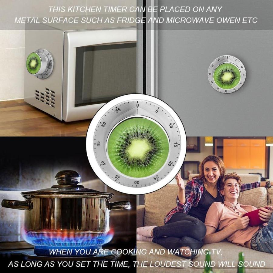 Kiwi Fruit Kitchen Digital Timer Stainless Steel Mechanical Rotating Alarm｜tactshop｜04