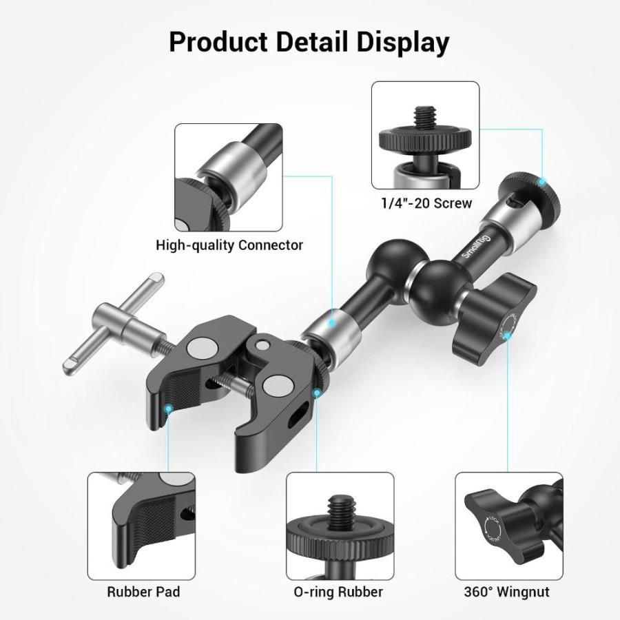 激安取寄 SmallRig Super Clamp w/ 1/4 and 3/8 Thread and 5.8 Inches Adjustable Fric