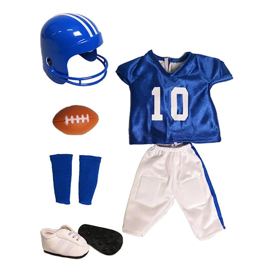 Blue Football Uniform 6pc for 18-Inch Dolls | Premium Quality & Trendy Desi｜tactshop｜02