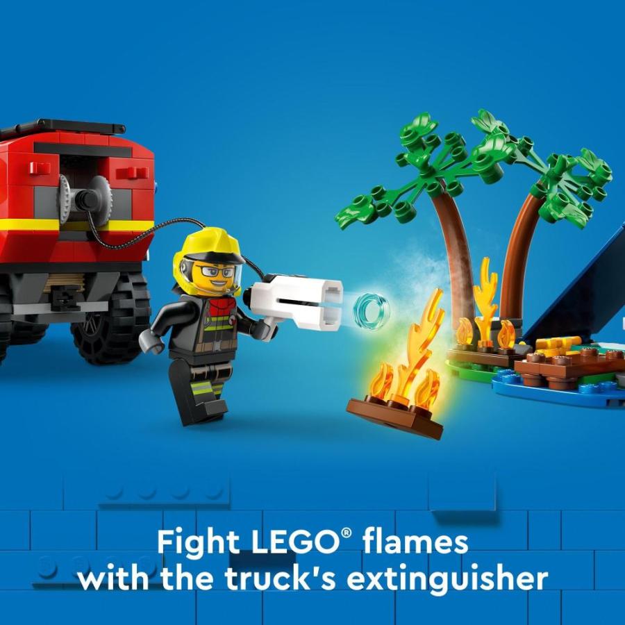 LEGO City 4x4 Fire Truck with Rescue Boat Toy for Kids Ages 5 and Up, Prete｜tactshop｜03