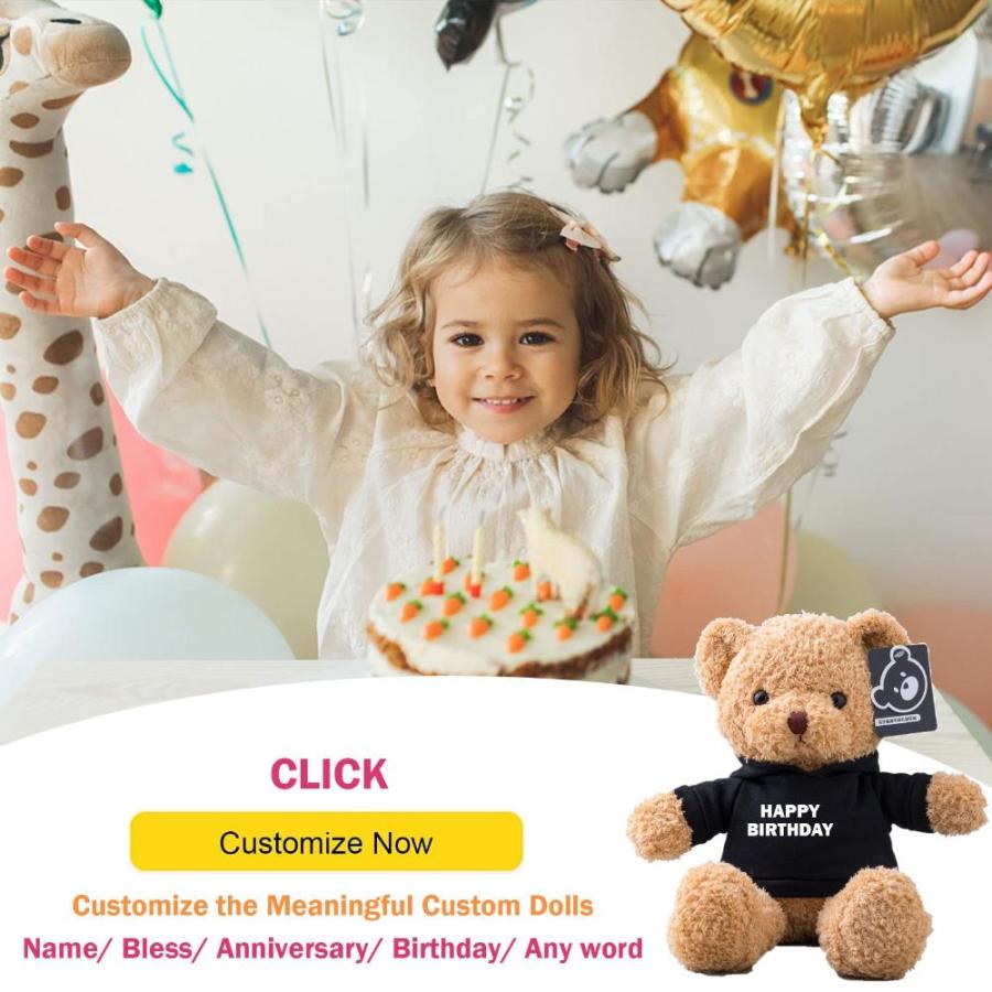 【SALE／55%OFF】 ADORSUN Personalized Teddy Bear Stuffed Animal with Custom Text， Stuffed Be