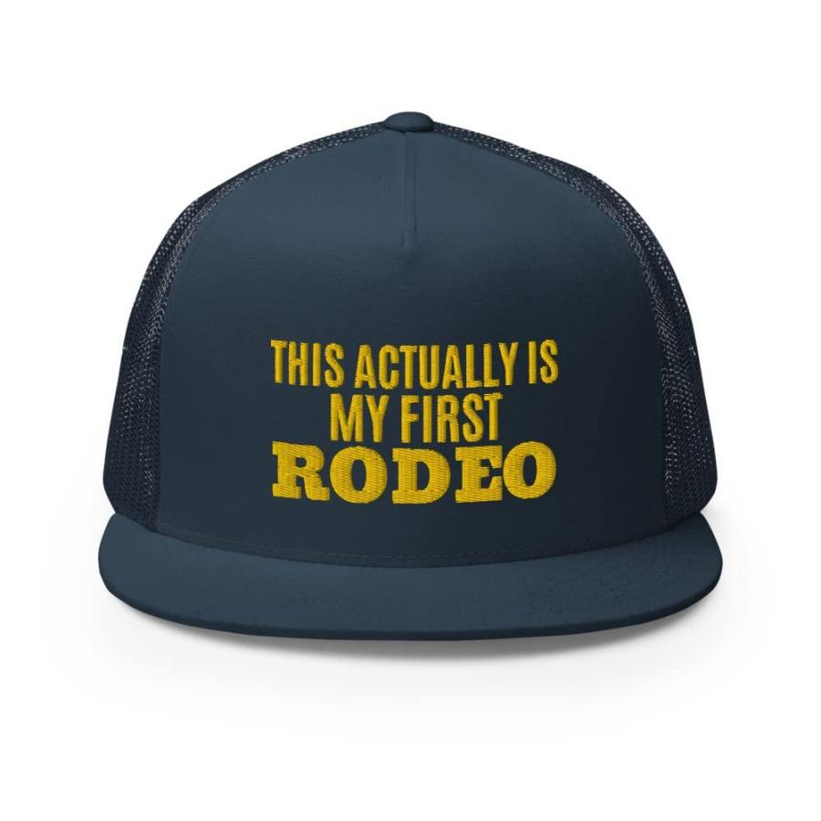 RIVEMUG This Actually is My First Rodeo Trucker Hat High Crown Flat Bill Ad｜tactshop｜02