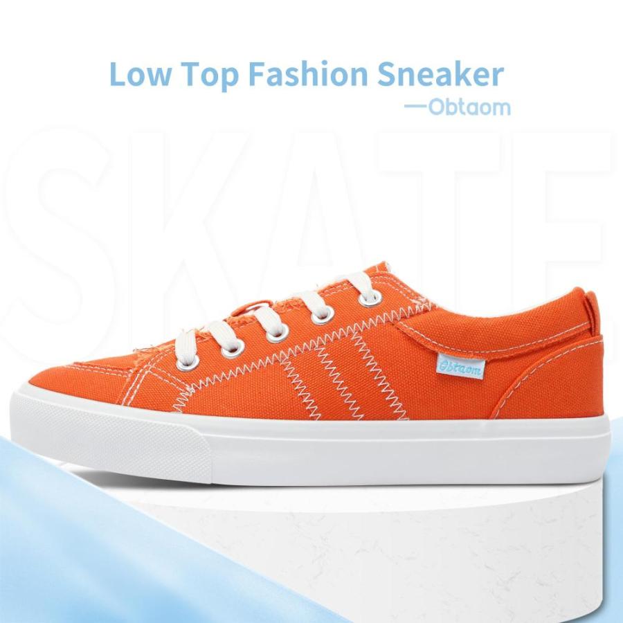 【感謝価格】 Obtaom Women Canvas Fashion Sneakers Cute Lace up Canvas Shoes Low Top Wash