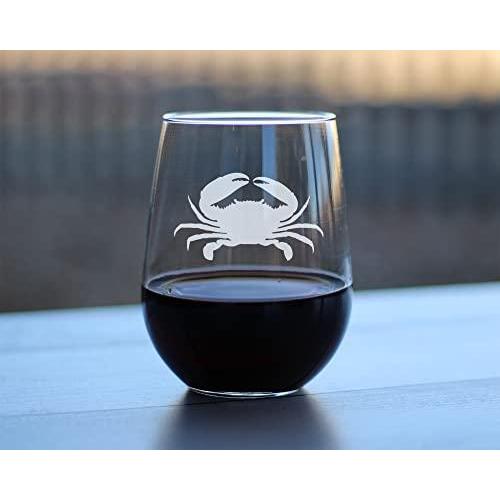 Crab Stemless Wine Glass - Beach Themed Decor and Gifts for Ocean Lovers -｜tactshop｜02