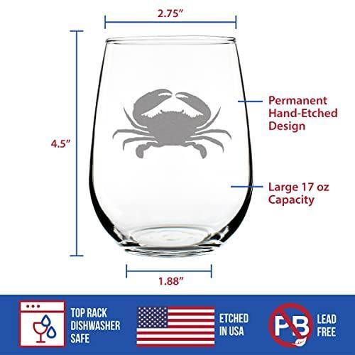 Crab Stemless Wine Glass - Beach Themed Decor and Gifts for Ocean Lovers -｜tactshop｜05