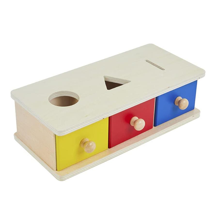 70％OFF Kghios Montessori Box w/Bins Coin Box Object Permanence Box with Drawer Imb