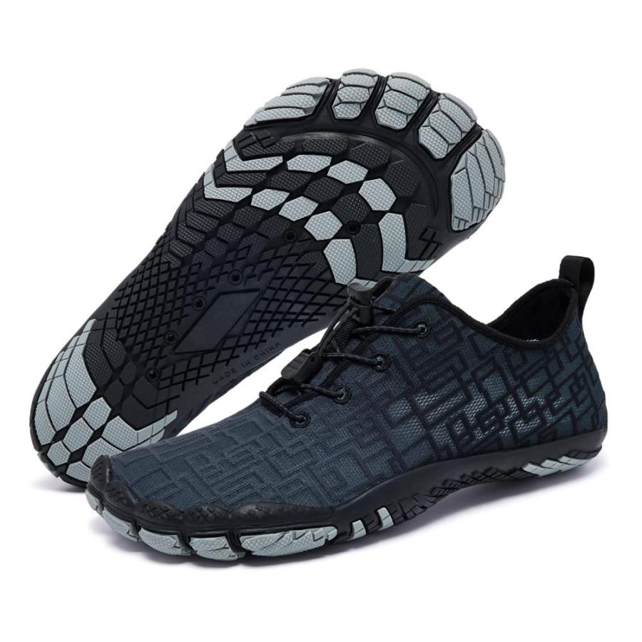 Racqua Hommes Femmes Eau Chaussures Barefoot Beach Swim Chaussures Quick Dry Aqua Yoga Socks Pour Piscine Voyage Kayak Rivière Noir 42/43