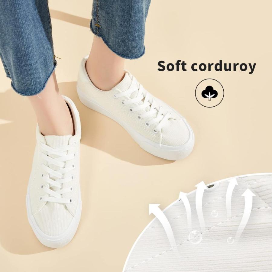 【特価】 THATXUAOV Womens Platform Sneakers White Tennis Shoes Casual Low Top Fashio