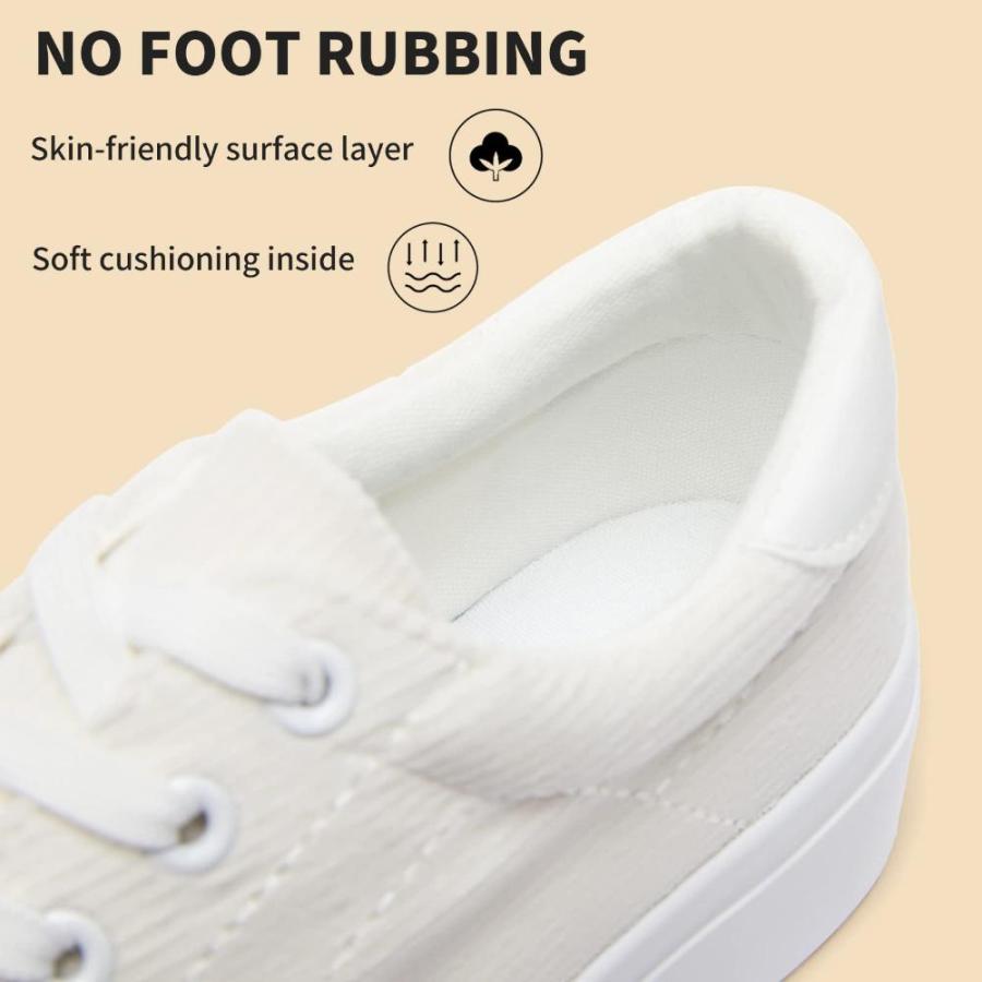 【特価】 THATXUAOV Womens Platform Sneakers White Tennis Shoes Casual Low Top Fashio