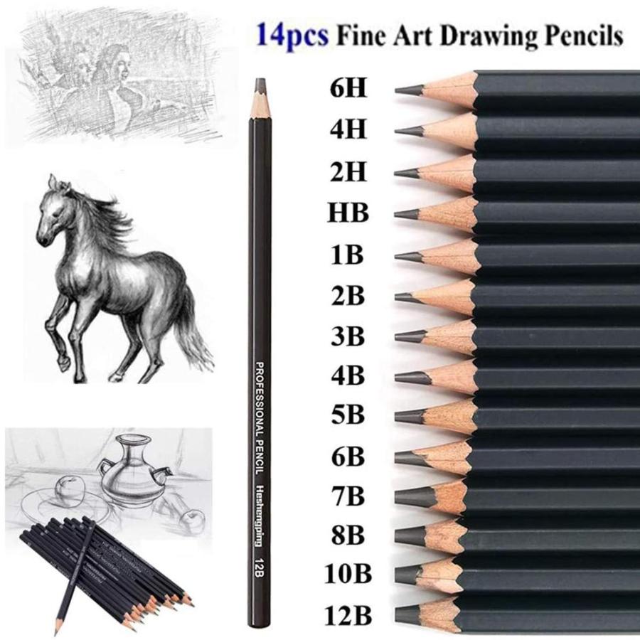Sketching Pencil Set Drawing Pen Charcoal Sketch Kit Cover Graphite Pencils｜tactshop｜02