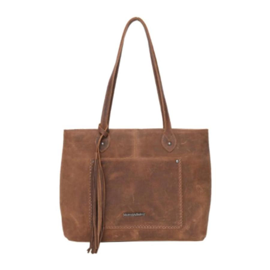 Montana West Genuine Leather Concealed Carry Wide Tote - Brown｜tactshop｜02