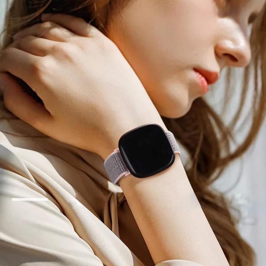 Amzpas バンド Fitbit Versa 3 / Fitbit Sense対応 ソフト 調節可能 通気性 交換用リストバンド Fitbit Se｜tactshop｜03