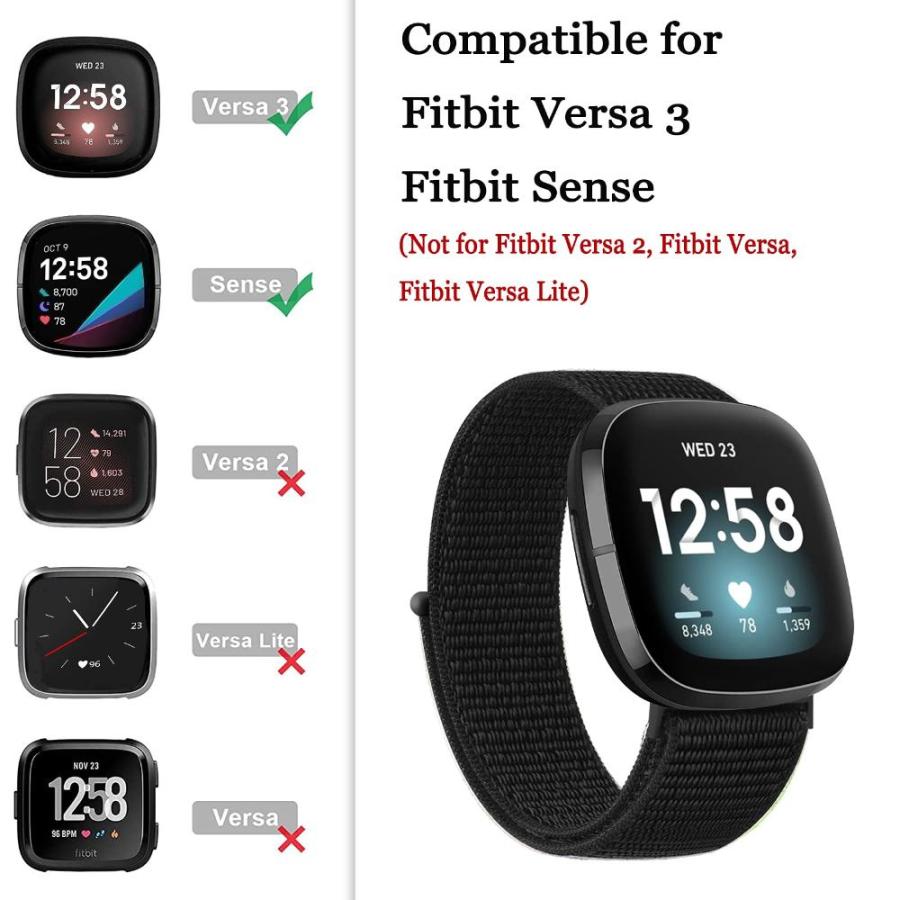 Amzpas バンド Fitbit Versa 3 / Fitbit Sense対応 ソフト 調節可能 通気性 交換用リストバンド Fitbit Se｜tactshop｜04