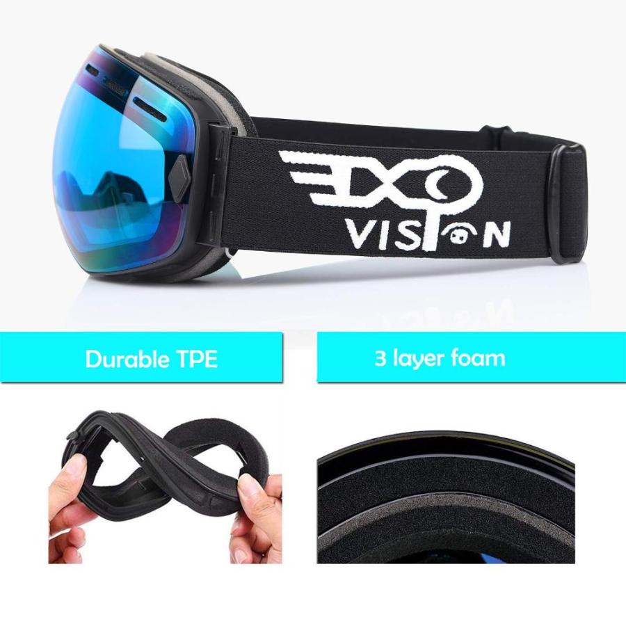 EXP VISION Snowboard Ski Goggles for Men Women and Youth, Over Glasses Skii｜tactshop｜05