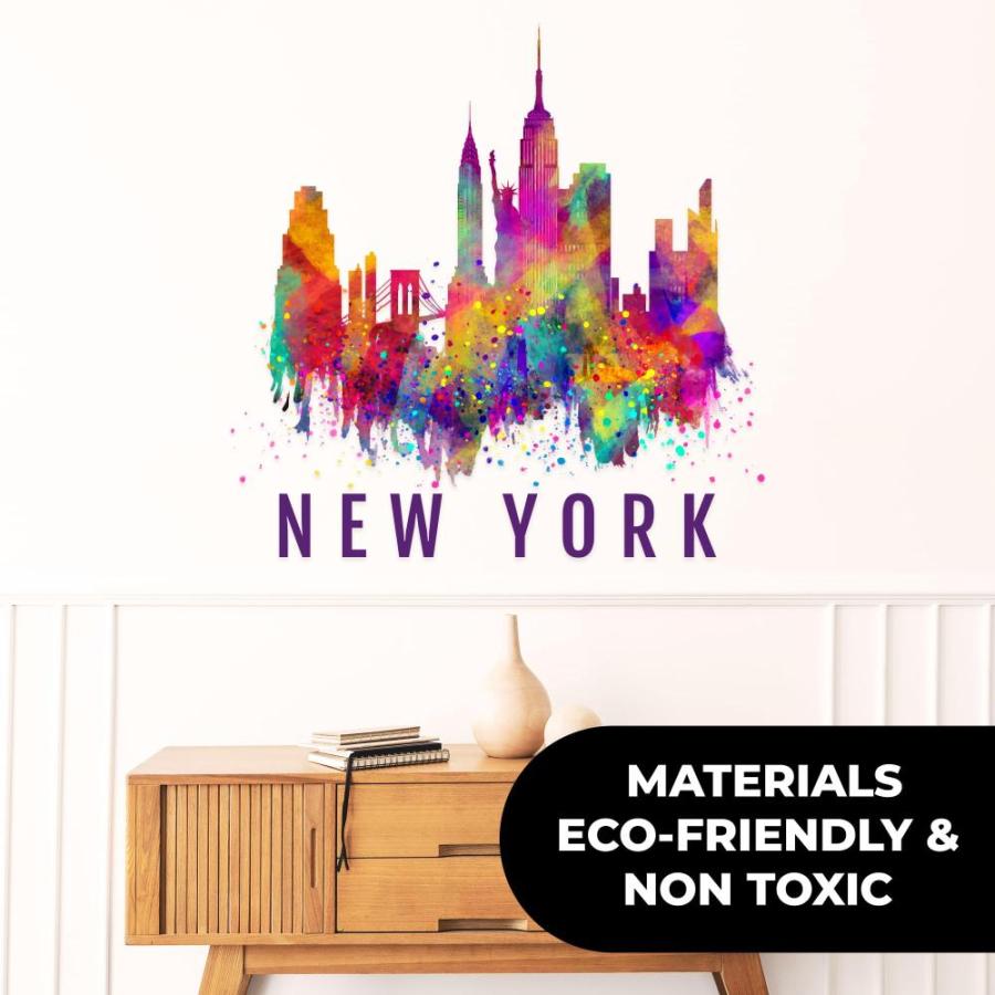 New York City Skyline Wall Sticker - Custom Color - Wall Decor - WM196. Rem｜tactshop｜04
